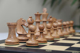 Henri Chavet Reproduced Chess Set in Distressed and Ebonised Boxwood- 3.75" King Height
